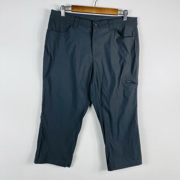 Eddie Bauer Size 12 Cargo Capri Pants Gray Casual Active Walking Hiking - Picture 1 of 5